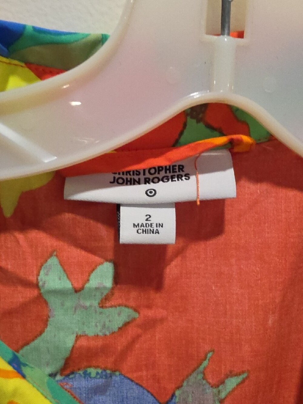 Christopher John Rogers Coral Floral Button-Front Dress with Multicolor Print - Picture 2 of 3